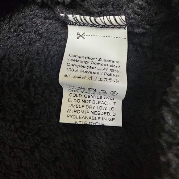 SHEIN MOOSTA Drop Shoulder 3D Ear Teddy Hoodie, Size Large, black - Picture 7 of 7